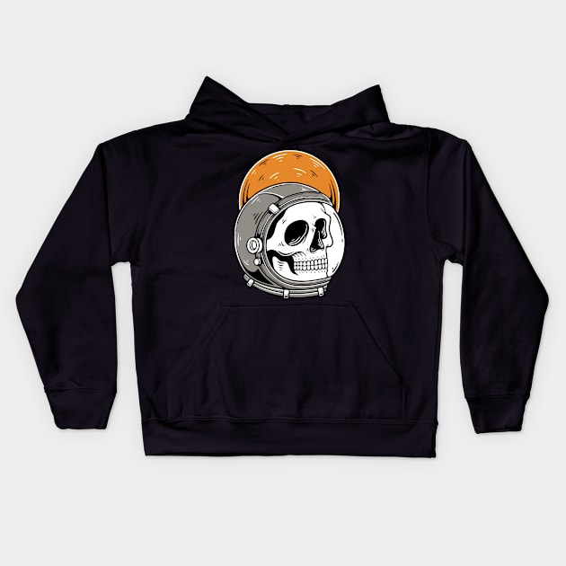 Astronaut Skull to The Moon Kids Hoodie by Pongatworks Store